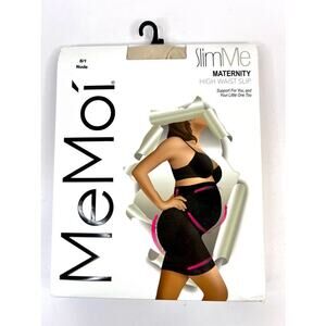 MeMoi Slim Me Size Small Women's High-Waist Nylon Maternity Slip Nude NEW Sealed